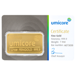 Koop een gecertificeerde goudbaar van 31,1 gram bij Goudwisselkantoor