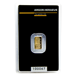 Goudbaar Heraeus 1 gram met certificaat