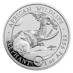 Koop de zilveren African Wildlife Somalische olifant bij Goudwisselkantoor