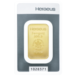 Goudbaar Heraeus 31,1 gram met certificaat