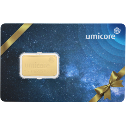 Goudstaaf Umicore 2,5 gram met cadeauverpakking